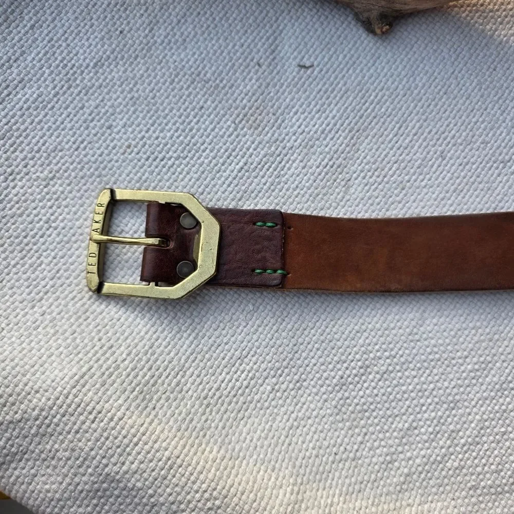 Ted baker brown leather belt broken in